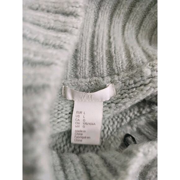 H & M ~Woman Size L~ Light Green Wool/Alpaca Blend Crop Boxy Sweater. - Picture 7 of 16